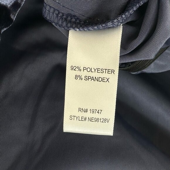 Nine.Eight Jumpsuit Size 18 Drape Front Sleeveless Velvet Straight Leg Blue - Picture 8 of 13